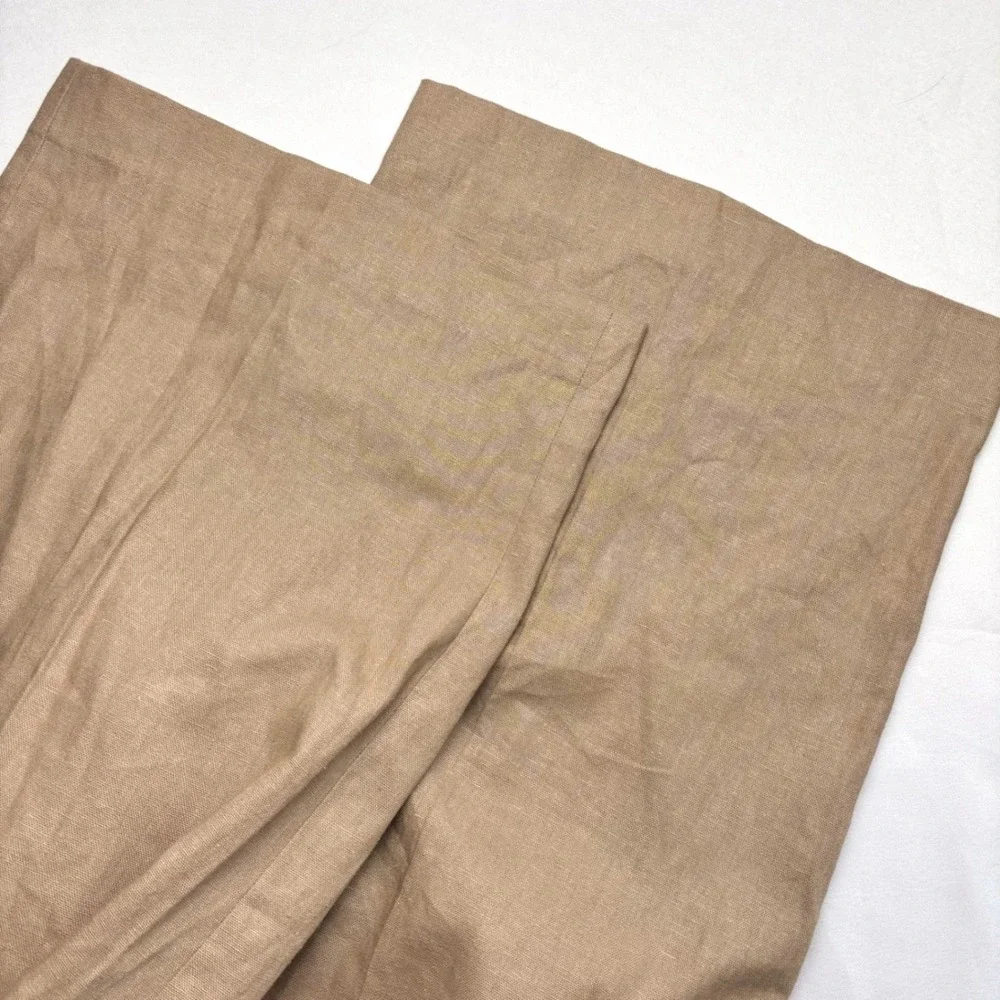 Bar III Womens 3X Tan Linen Blend Relaxed Straight Leg Dress Pants NWT